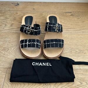 Chanel Tweed Sandals